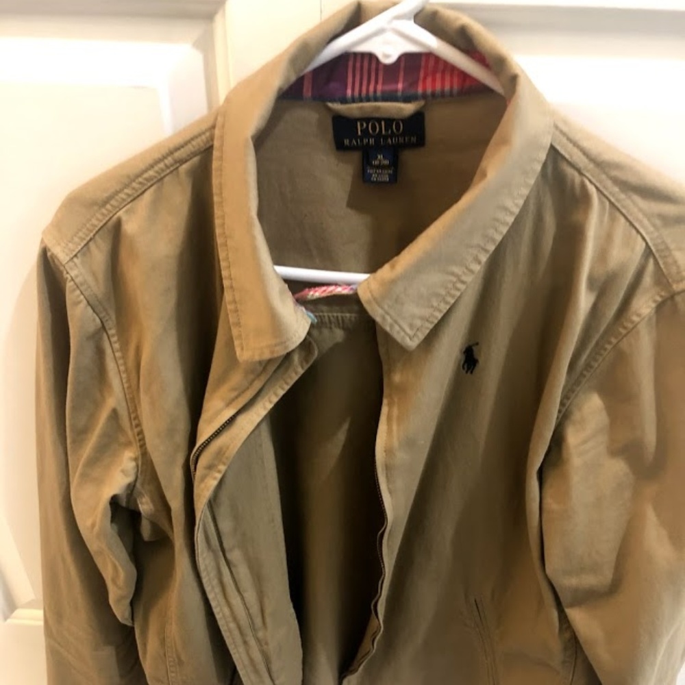 Beige Polo Jacket with Zipper